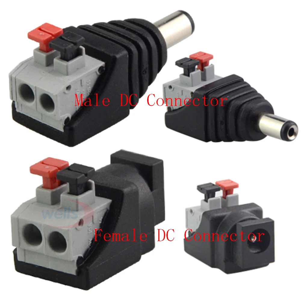 DC Power 2.1 x 5.5mm Male Female Plug Jack Adapter Connector Plug for 5050 3528 Single Color LED Strip Light and CCTV Camera
DC Power 2.1 x 5.5mm Male Female Plug Jack Adapter Connector Plug for 5050 3528 Single Color LED Strip Light and CCTV Camera