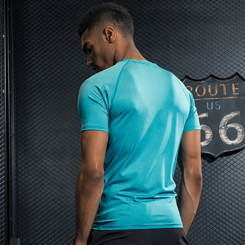 Men's Running Shirt T-shirt Quick-drying Slim Sports Fitness Gym T Muscle 2019 | Спорт и развлечения