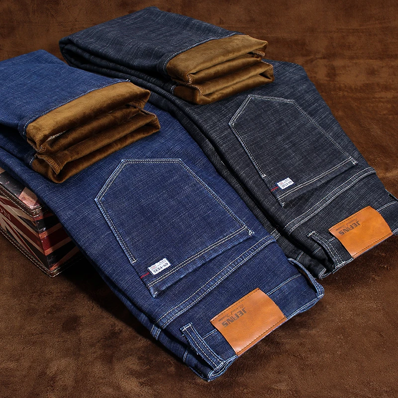 2020 winter new Men's business casual warm jeans Fashionable high quality plus velvet thick men's winter trousers Large size
2020 winter new Men's business casual warm jeans Fashionable high quality plus velvet thick men's winter trousers Large size