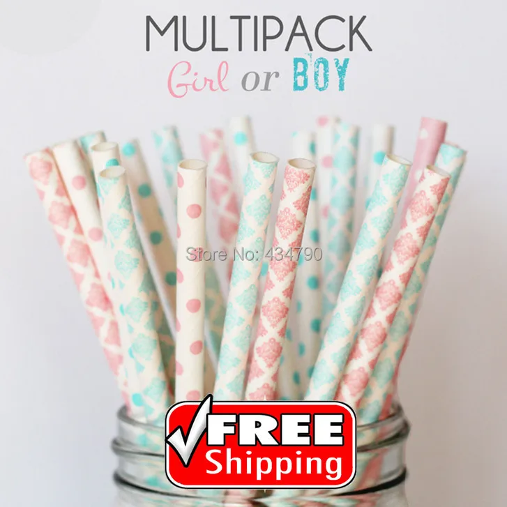 250pcs Mixed 5 Designs Girl or Boy Themed Paper Straws - Pale Pink,Light Blue-Damask,Dot,Baby Shower,Vintage Gender Reveal Party
250pcs Mixed 5 Designs Girl or Boy Themed Paper Straws - Pale Pink,Light Blue-Damask,Dot,Baby Shower,Vintage Gender Reveal Party