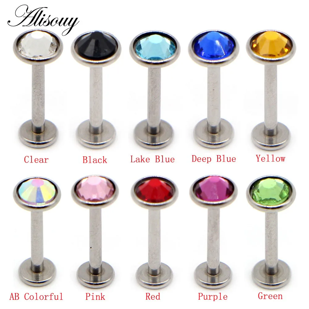Alisouy 1pc 16G Labret Steel Stainless Steel lip piercing jewelry with 2/3/4/5mm Gem Crystal Piercing ear nose eyebrow Rings
Alisouy 1pc 16G Labret Steel Stainless Steel lip piercing jewelry with 2/3/4/5mm Gem Crystal Piercing ear nose eyebrow Rings