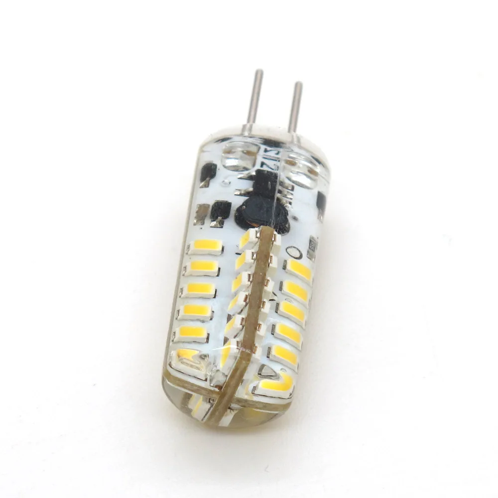 Силиконовая Светодиодная лампа G4 1 шт. 6 Вт переменный ток 12 В 3014 SMD 48 светодиодов