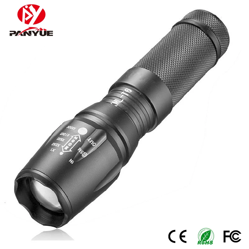 PANYUE 2018 High Quality AAA 18650 Rechargeable Battery Aluminium Adjustable Focus High Power Tactical Led Zoom Flashlight Torch
PANYUE 2018 High Quality AAA 18650 Rechargeable Battery Aluminium Adjustable Focus High Power Tactical Led Zoom Flashlight Torch