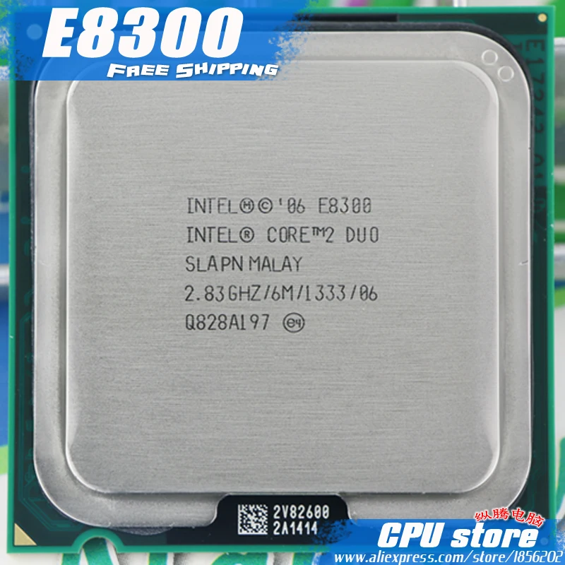 Процессор Intel Core 2 Duo E8300 (2 8 ГГц/6 м/1333 ГГц) Socket 775 Бесплатная доставка|processor t9300|socket am2