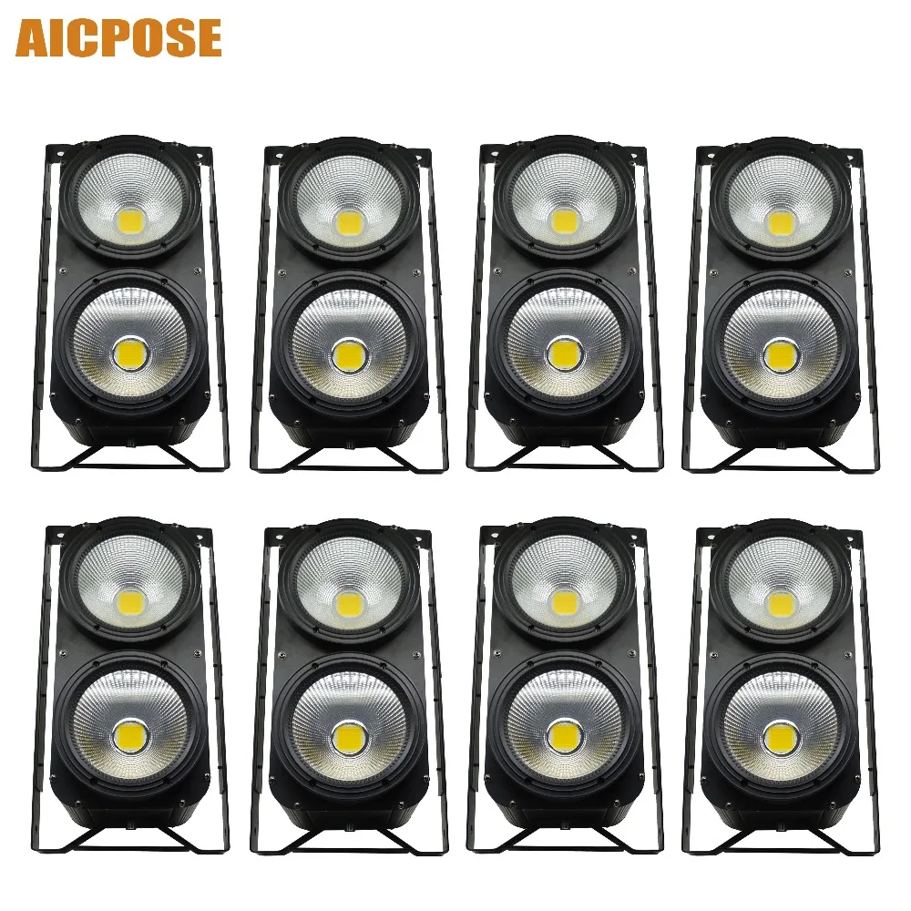 8 шт./лот 2x100 Вт Высокая мощность LED COB 2 глаза Blinder освещение сценическое клубный