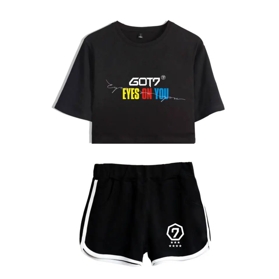 New GOT7 Kpop 2 Piece Pants Sets Women Short and Top Set Casual Summer Womens Suits Set Crop Top and Shorts Set Tracksuit
New GOT7 Kpop 2 Piece Pants Sets Women Short and Top Set Casual Summer Womens Suits Set Crop Top and Shorts Set Tracksuit