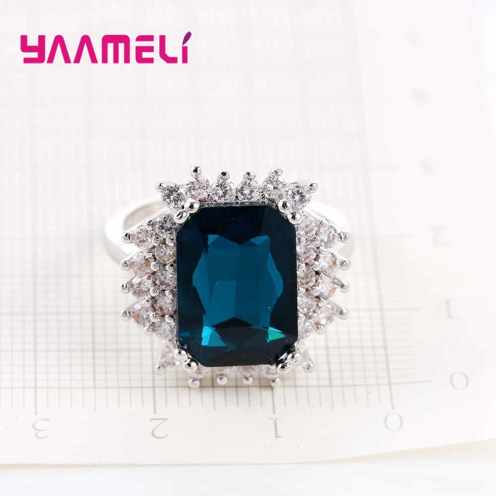 Punk Style Wide Square Cocktail Rings Paved Micro Blue CZ Crystal Cubic Zircon 925 Sterling Silver for Women Girls Party
Punk Style Wide Square Cocktail Rings Paved Micro Blue CZ Crystal Cubic Zircon 925 Sterling Silver for Women Girls Party