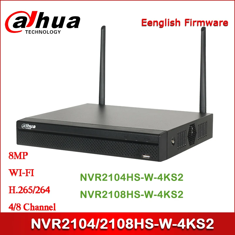 

Dahua WIFI сетевой видеорегистратор NVR2104HS-W-4KS2 4/8 каналов компактный 1U Lite 4K H.265 Беспроводной Wi-Fi сетевой видеорегистратор