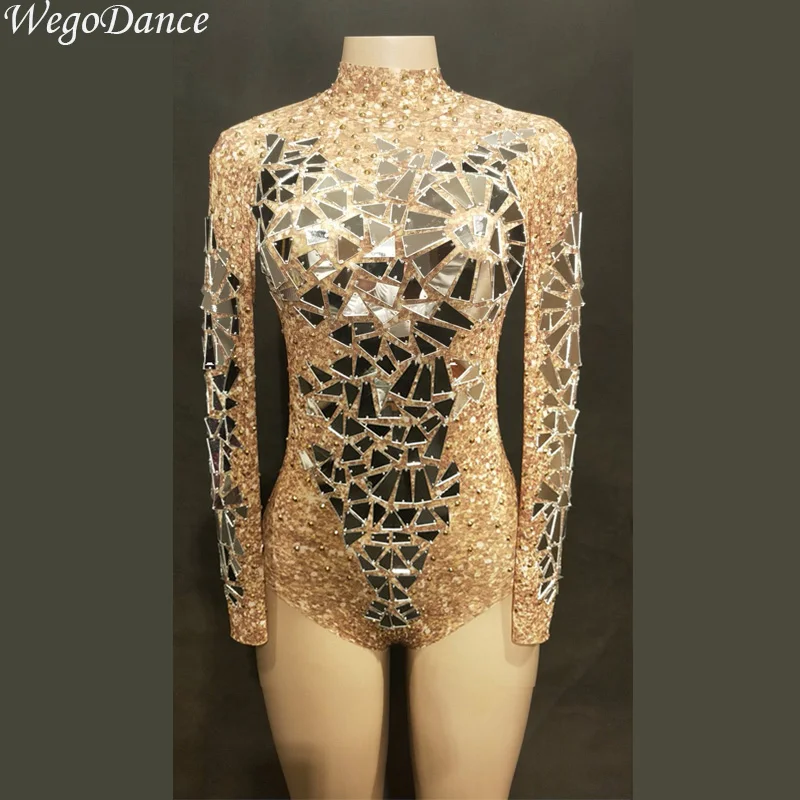 new Sexy Gold Mirrors Mesh Bodysuit Leotard Dance Performance Costume Sexy Transparent Net Costume Stage Dance Wear
new Sexy Gold Mirrors Mesh Bodysuit Leotard Dance Performance Costume Sexy Transparent Net Costume Stage Dance Wear