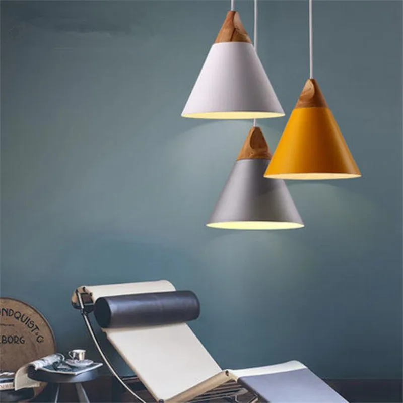 Искусственная деревянная Подвесная лампа красочная освещение для столовой