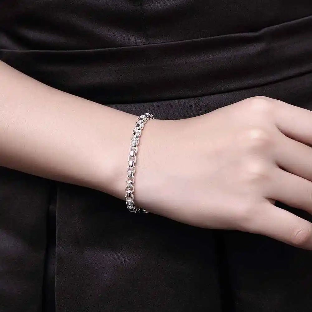 Хит продаж! Новый мужской браслет с серебряным покрытием круглой сеткой collier plastron