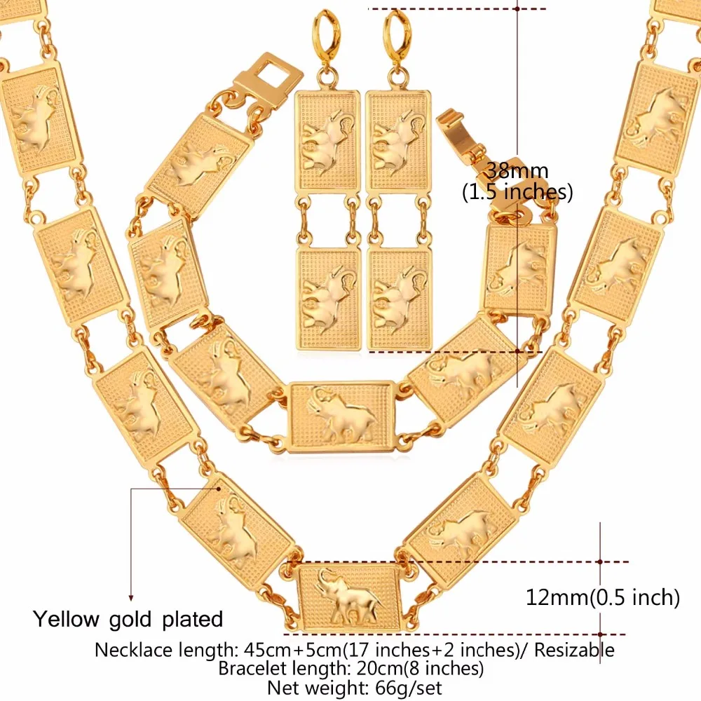 Collare Dubai African Jewelry Set For Women Gold/Silver Color Elephant Animal Earrings Bracelet Necklace Set Wholesale S339
Collare Dubai African Jewelry Set For Women Gold/Silver Color Elephant Animal Earrings Bracelet Necklace Set Wholesale S339