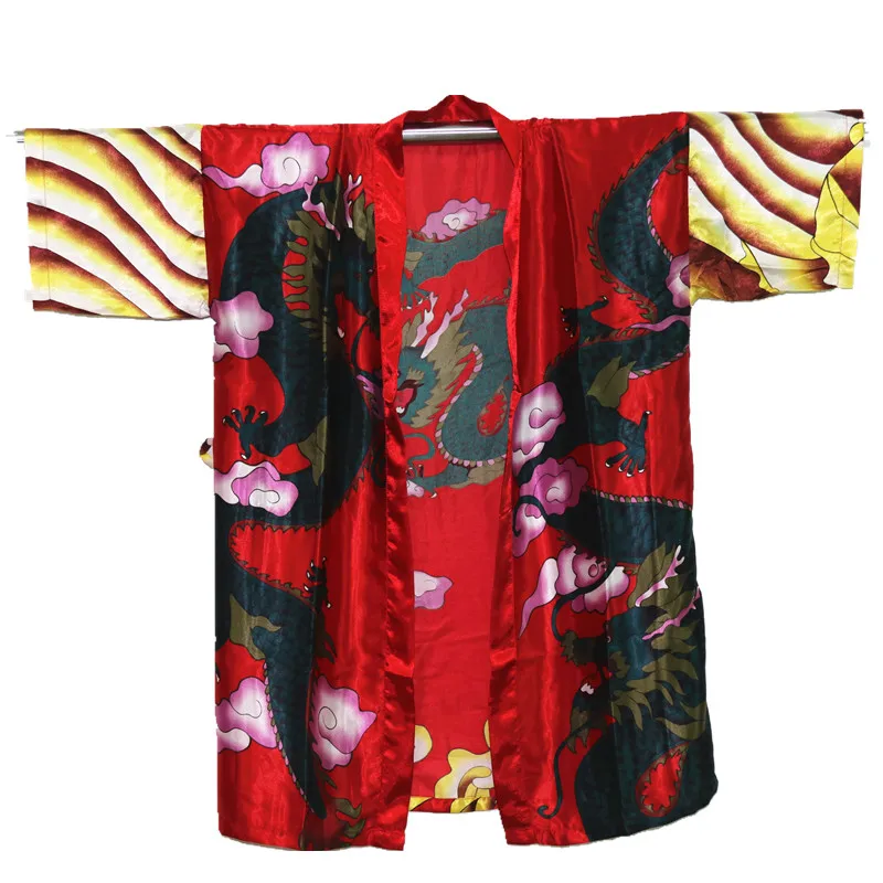 Фото Халат женский Шелковый с принтом пижама кимоно кафтан один размер весна лето(Aliexpress на русском)