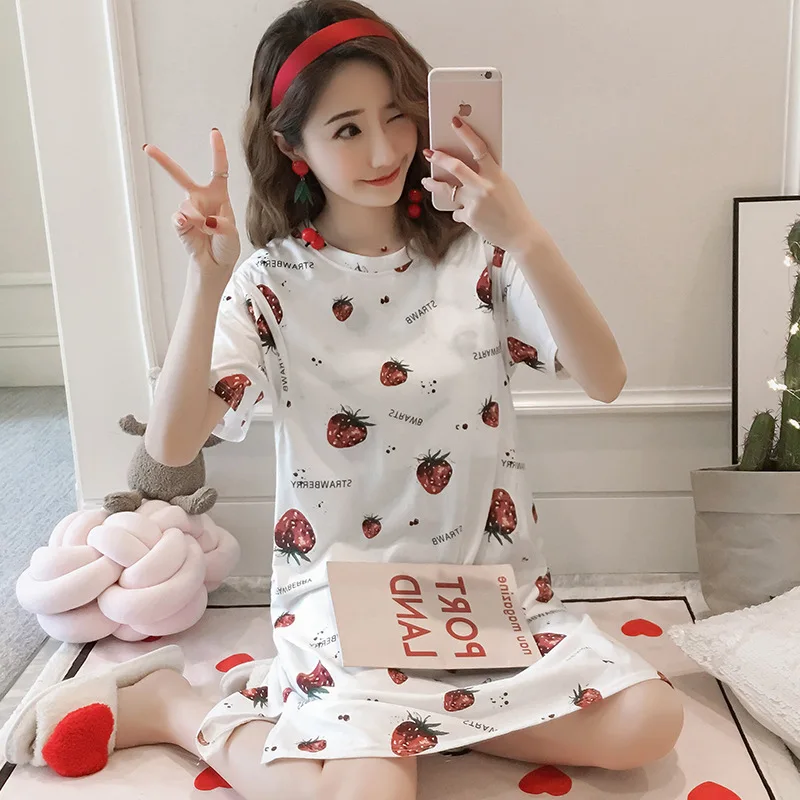 Pregnant Women Breastfeeding Pajamas Printed Strawberry Maternity Sleepwear Loose Irregular Pregnant Women Nursing Nightdress
Pregnant Women Breastfeeding Pajamas Printed Strawberry Maternity Sleepwear Loose Irregular Pregnant Women Nursing Nightdress