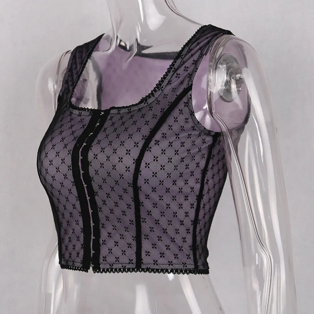 Summer Top Cami Clubwear Girls Sexy Women Net Yarn Wave Point Bandage Vest Wave Point Crop Top Tank Sleeveless
Summer Top Cami Clubwear Girls Sexy Women Net Yarn Wave Point Bandage Vest Wave Point Crop Top Tank Sleeveless