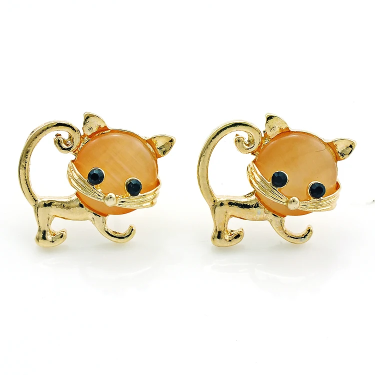 New Arrival Fashion Stud Earrings Gold Color Lovely Opal Cat Charms Earrings For Women Valentine's Day Gift Free Shipping
New Arrival Fashion Stud Earrings Gold Color Lovely Opal Cat Charms Earrings For Women Valentine's Day Gift Free Shipping