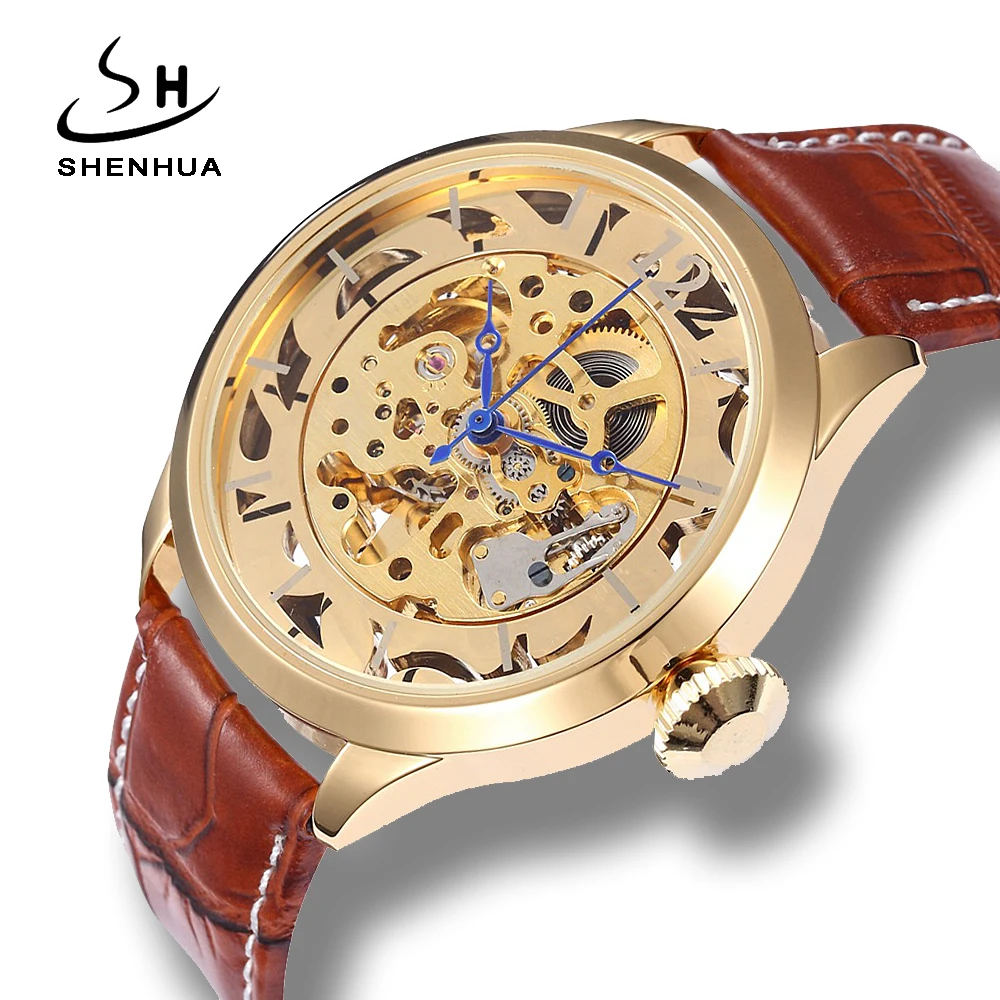 Big 48MM Face Gold Watches Skeleton Mechanical Automatic Watch Clock for Men Transparent Leather Strap Men's Wristwatches
Big 48MM Face Gold Watches Skeleton Mechanical Automatic Watch Clock for Men Transparent Leather Strap Men's Wristwatches
