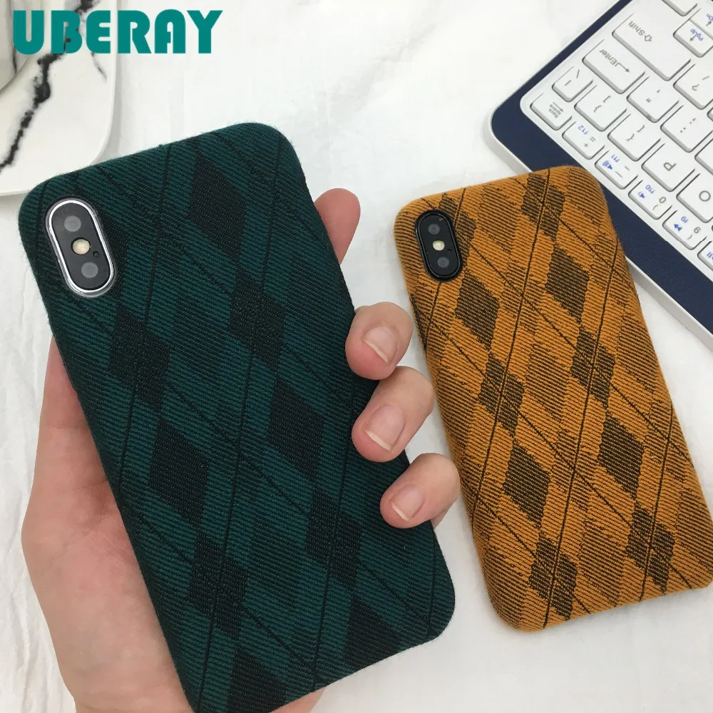 Роскошный чехол для Apple iphone X 6 6S 7 8 Plus Модный ромбовидная полузащитная пленка