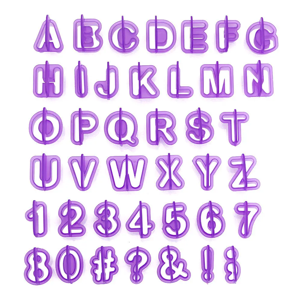 40pcs Alphabet Number Character Letter Cookie Cutter Fondant Cake Biscuit Baking Mould DIY Cake Decorating Tools with Handle
40pcs Alphabet Number Character Letter Cookie Cutter Fondant Cake Biscuit Baking Mould DIY Cake Decorating Tools with Handle