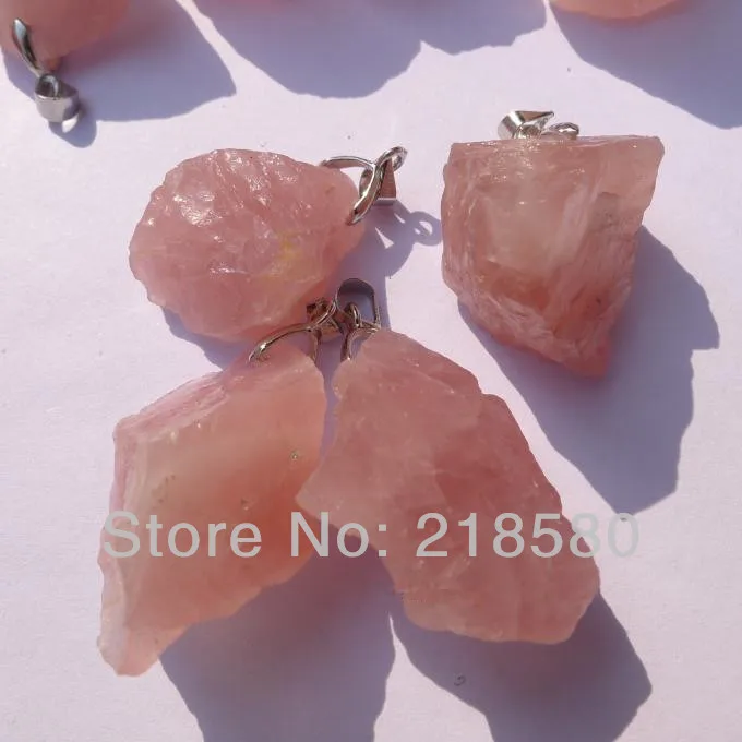 H-RQP021 10pcs Raw Rose Pink Quartz Point Stone Pendant Silver Bail 25-45mm Long
H-RQP021 10pcs Raw Rose Pink Quartz Point Stone Pendant Silver Bail 25-45mm Long