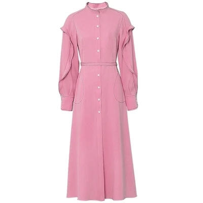 High Grade Designer Runway Dress 2019 Women Spring Fashion Pink Elegant Dress Vintage Long Sleeve Simple Office Party Midi Dress
High Grade Designer Runway Dress 2019 Women Spring Fashion Pink Elegant Dress Vintage Long Sleeve Simple Office Party Midi Dress