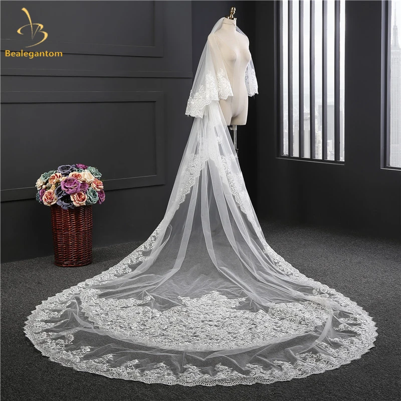 2019 High Quality New Style Wedding Veils Veu De Noiva Lace 3.5 M Long Wedding Veils With Comb White Tulle Bridal Veil QA1289
2019 High Quality New Style Wedding Veils Veu De Noiva Lace 3.5 M Long Wedding Veils With Comb White Tulle Bridal Veil QA1289