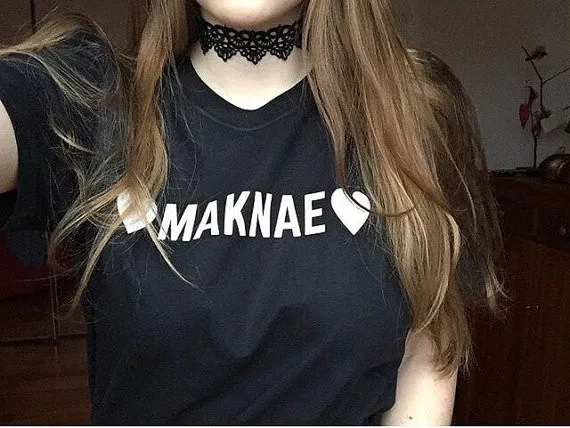 Женская футболка с принтом в виде сердца Maknae модная стиле instagram унисекс Стиль K pop