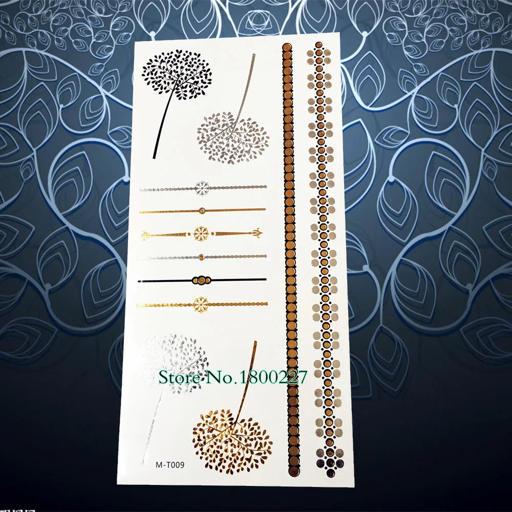 1PC Pretty Girls Makeup Jewel Flash Temporary Tattoo Sticker Gold Silver Dandelion Design Waterproof Bracelet Tattoo Chain PMT09
1PC Pretty Girls Makeup Jewel Flash Temporary Tattoo Sticker Gold Silver Dandelion Design Waterproof Bracelet Tattoo Chain PMT09