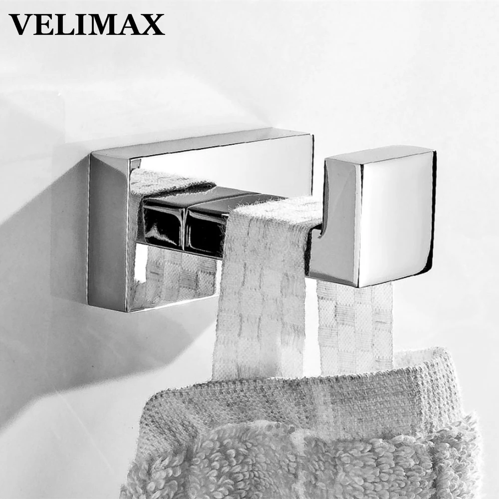 VELIMAX современный один крючок Нержавеющая сталь одинарный настенный Полотенца