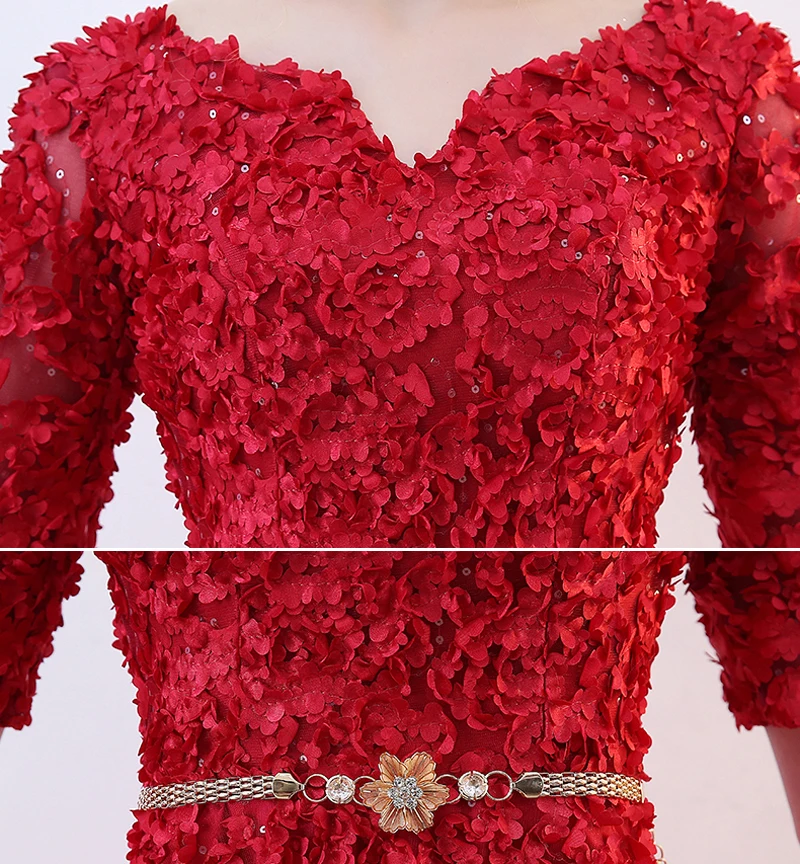 Plus Sizes S to 6 XL Red Lace embroidery Half Sleeves Floor Length Sashes Evening Dress Long Party Dresses
Plus Sizes S to 6 XL Red Lace embroidery Half Sleeves Floor Length Sashes Evening Dress Long Party Dresses