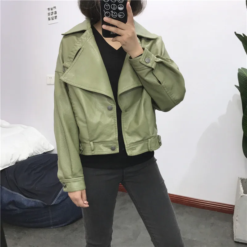 Ailegogo Women Faux Leather Jacket Vintage Loose Biker Coat Single Breasted Motorcycle Leather Jackets Retro Female Outwear
Ailegogo Women Faux Leather Jacket Vintage Loose Biker Coat Single Breasted Motorcycle Leather Jackets Retro Female Outwear