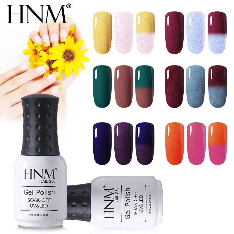 Новый термогель для ногтей HNM 8 мл с изменением цвета меха УФ гель 12 цветов верхнее