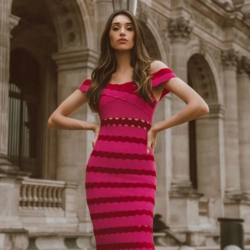 Top Quality Off the Shoulder Slash Neck Bandage Dress Elegant Fashion Celebrity Evening Party Sexy Women Dresses
Top Quality Off the Shoulder Slash Neck Bandage Dress Elegant Fashion Celebrity Evening Party Sexy Women Dresses