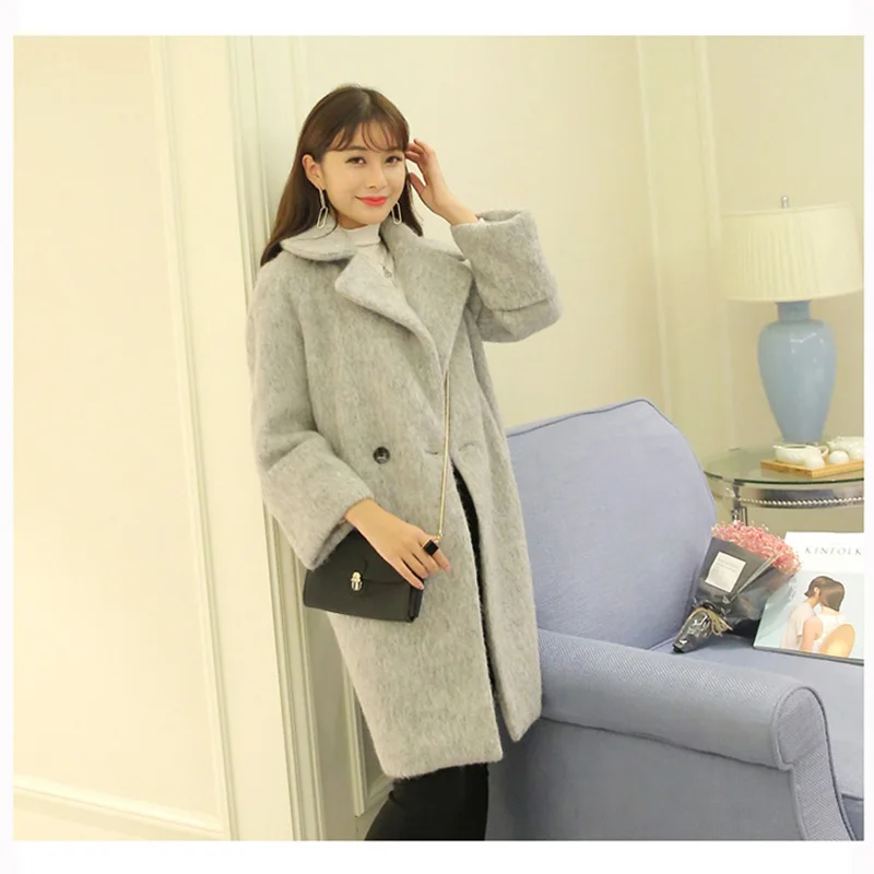WOOL 75% Winter trench coat for women long woolen coats women wool cashmere coat female overcoat thicken women woolen coat