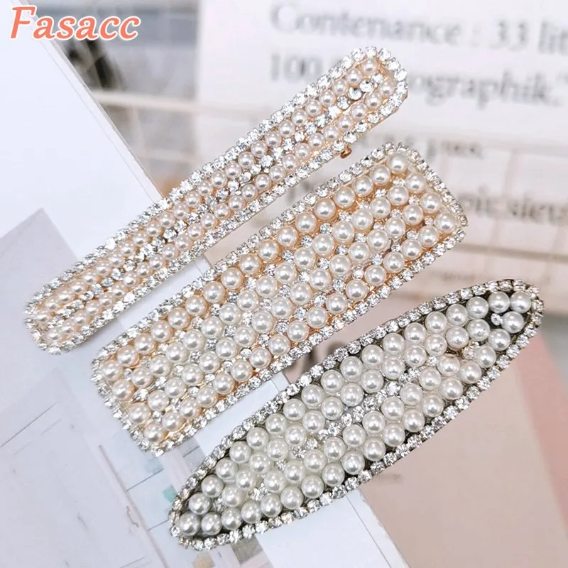FASACC Fashion Crystal Pearl Hair Clip Metal Hairclip Elegant Barrette Hair Clips for Women Hairpin Korea Vintage Hair Accessory
FASACC Fashion Crystal Pearl Hair Clip Metal Hairclip Elegant Barrette Hair Clips for Women Hairpin Korea Vintage Hair Accessory