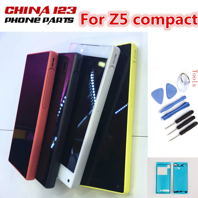 

Used Original For Sony Xperia Z5 Compact Z5mini E5803 E5823 LCD Display Digitizer Touch Screen Assembly Frame +Adhesive+Tools