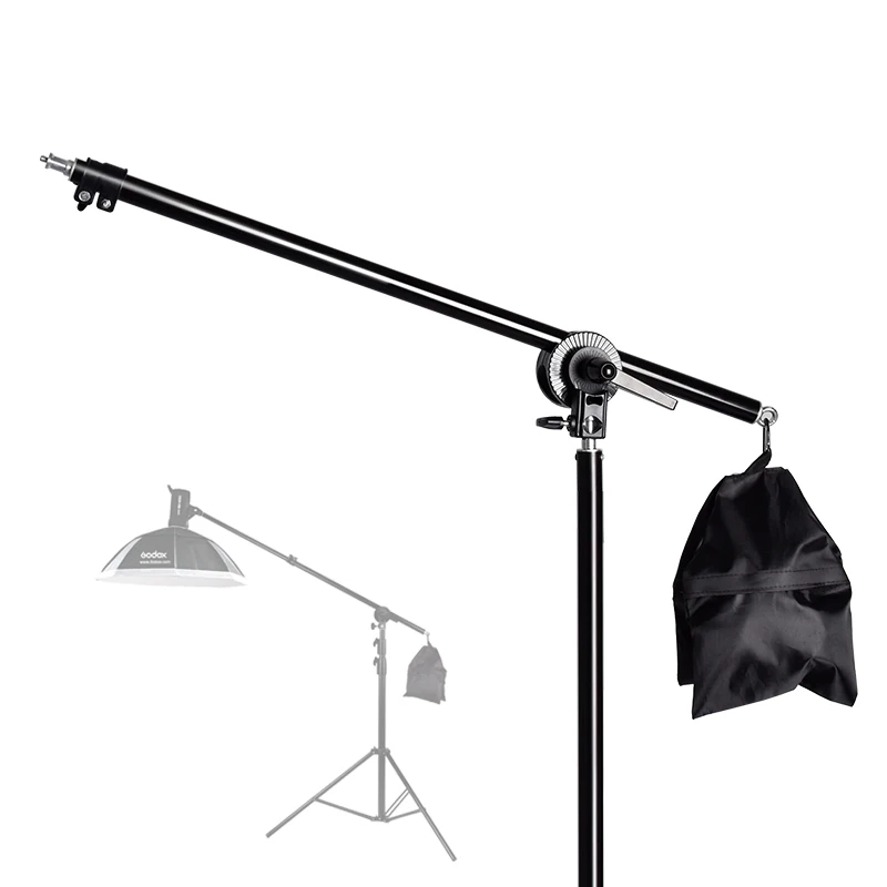 

74-135cm Studio Photo Telescopic Boom Arm Top Light Stand With Sandbag for Speedlite /Mini Flash Strobe /LED Video Light/Softbox