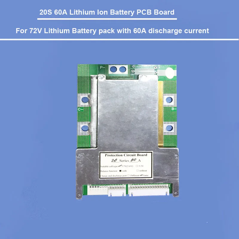 20S Lithium Ion Battery PCB board and 84V li-ion motorcycle battery BMS with 60A charge and discharge current
20S Lithium Ion Battery PCB board and 84V li-ion motorcycle battery BMS with 60A charge and discharge current