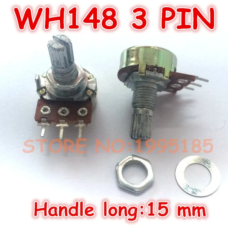 10pcs/lot WH148 5K OHM B5K Pot 3PIN 15MM Linear Taper Rotary Potentiometer 5KB B5K
10pcs/lot WH148 5K OHM B5K Pot 3PIN 15MM Linear Taper Rotary Potentiometer 5KB B5K
