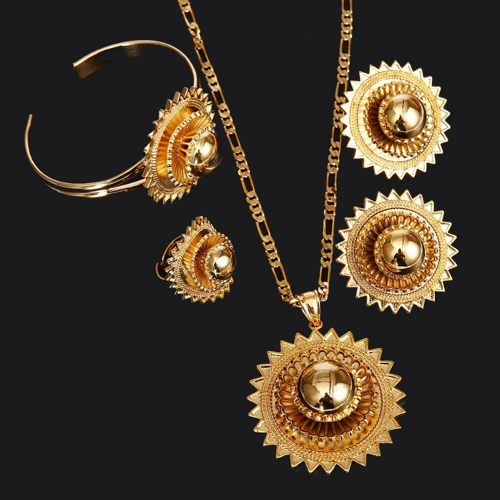 Bangrui Ethiopian Ethnic Jewelry sets Necklaces/Earrings/Ring/Bangle gold color African Habesha Wedding Gift Eritrea sets
Bangrui Ethiopian Ethnic Jewelry sets Necklaces/Earrings/Ring/Bangle gold color African Habesha Wedding Gift Eritrea sets