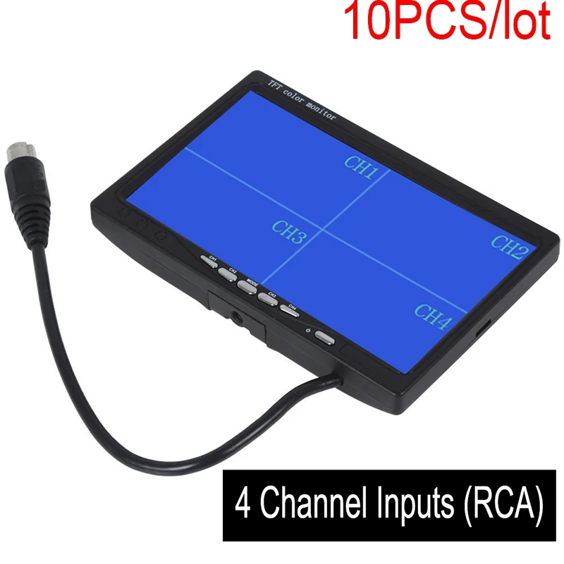 10pcs 7" TFT LCD Car Rearview Quad Split Monitor Remote Control 4 Channels RCA Video Inputs - 12V-24V 800*480HD Screen
10pcs 7" TFT LCD Car Rearview Quad Split Monitor Remote Control 4 Channels RCA Video Inputs - 12V-24V 800*480HD Screen