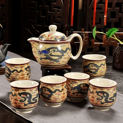 Kung Fu Tea Set Ceramic tea pot suit Blue and white porcelain series Anti scald Double layer cup Japanese style tea set gift
Kung Fu Tea Set Ceramic tea pot suit Blue and white porcelain series Anti scald Double layer cup Japanese style tea set gift