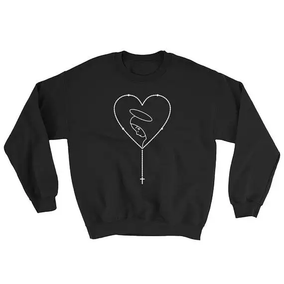 Rosary Sweatshirt Virgin Mary Sweats Catholic graphic Christian funny heart sharp cotton girl holiday gift casual quote tops
Rosary Sweatshirt Virgin Mary Sweats Catholic graphic Christian funny heart sharp cotton girl holiday gift casual quote tops