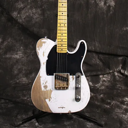 Hot Handwork Relic Electric Guitar with Ash Body in Dark white Color, Aged guitar parts, Brass Saddle bridge, Vintage guitarra
Hot Handwork Relic Electric Guitar with Ash Body in Dark white Color, Aged guitar parts, Brass Saddle bridge, Vintage guitarra