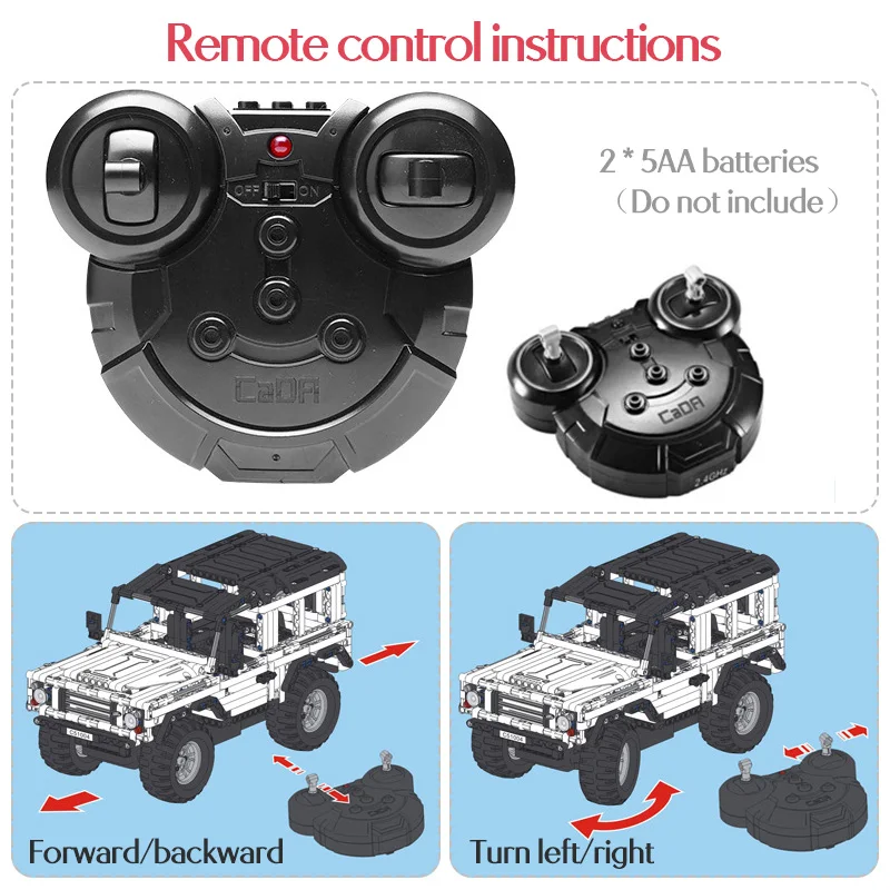 533 Pcs Defender Remote Control Car Compatible RC Car Model SUV DIY Building Block Bricks Toys For Children
533 Pcs Defender Remote Control Car Compatible RC Car Model SUV DIY Building Block Bricks Toys For Children