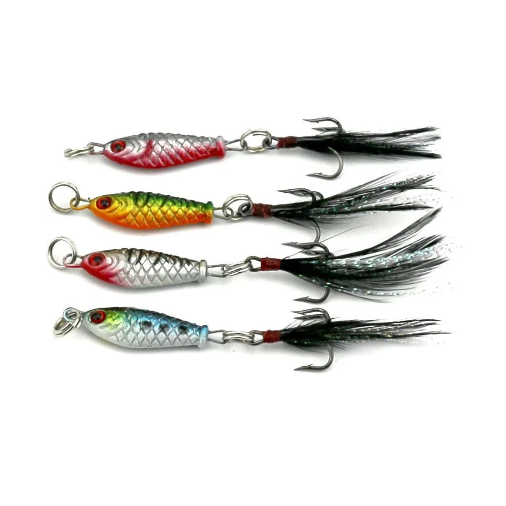 HiUmi 4pcs 2.5cm 6.4g Artificial Fish Metal Jigging Fishing Lure with Feather Tail Mini Spoon Laser Isca Artificial Lure Bait
HiUmi 4pcs 2.5cm 6.4g Artificial Fish Metal Jigging Fishing Lure with Feather Tail Mini Spoon Laser Isca Artificial Lure Bait