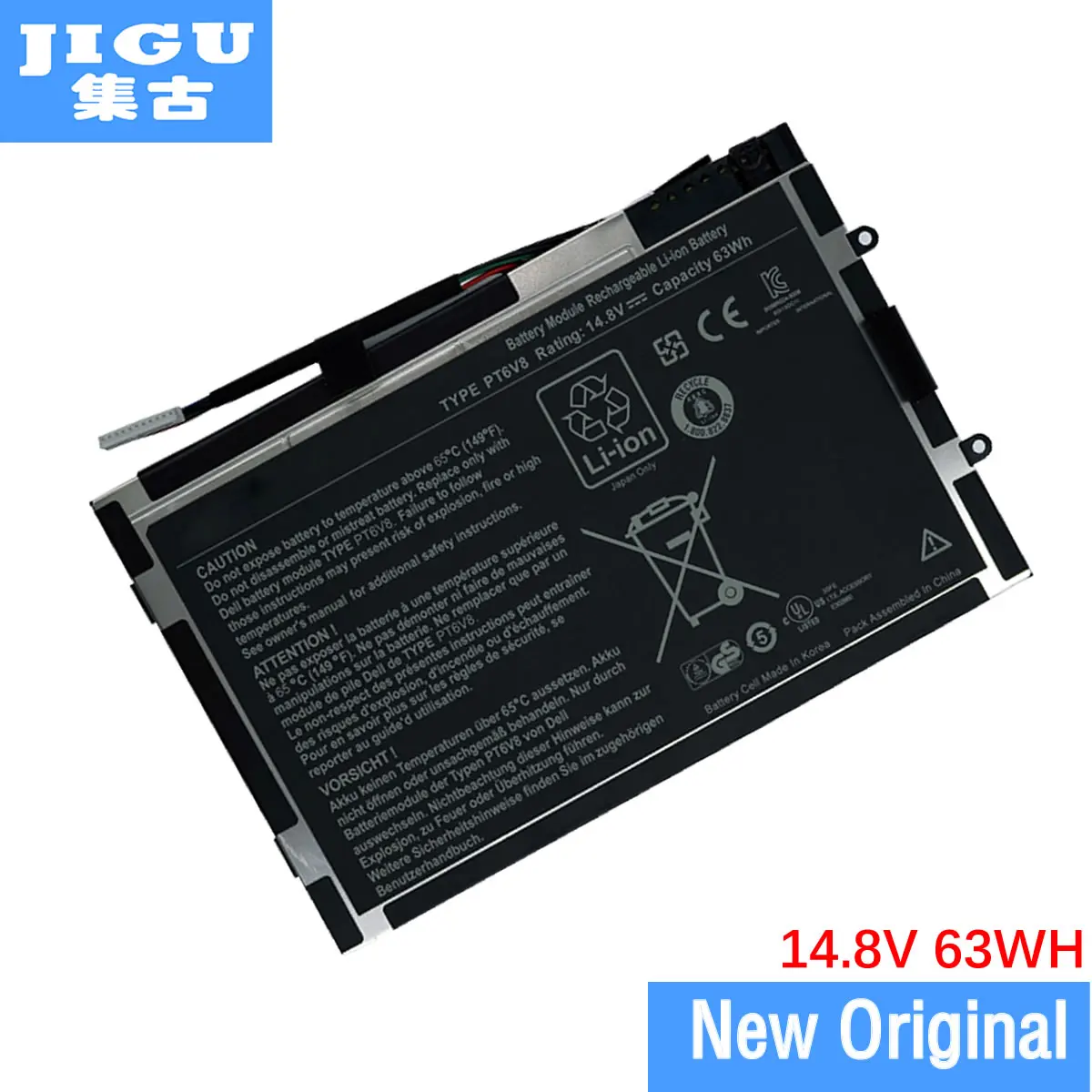 JIGU 14.8V 63WH Original New Laptop Battery For Dell Alienware M11X M14X R1 R2 Battery 0w3vx3 08P6X6 PT6V8
JIGU 14.8V 63WH Original New Laptop Battery For Dell Alienware M11X M14X R1 R2 Battery 0w3vx3 08P6X6 PT6V8