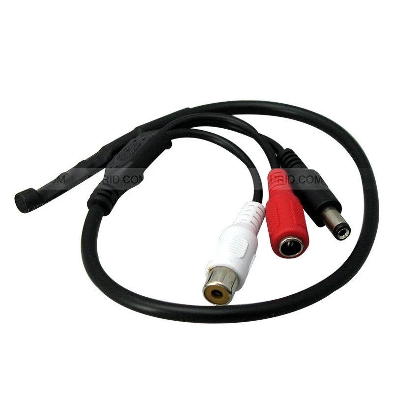 Security Mic CCTV Microphone Mini Audio RCA Power In/Out Pickup