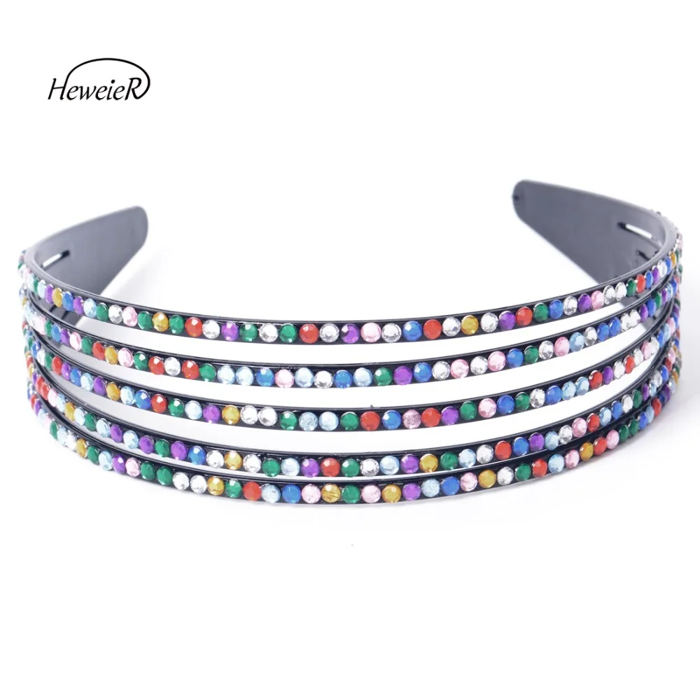 2019 New Girl Women Lady Plastic Wide Headband 5 Rows Colorful Rhinestones Hair Band Clip Hairpiece Hairpin Accessories
2019 New Girl Women Lady Plastic Wide Headband 5 Rows Colorful Rhinestones Hair Band Clip Hairpiece Hairpin Accessories