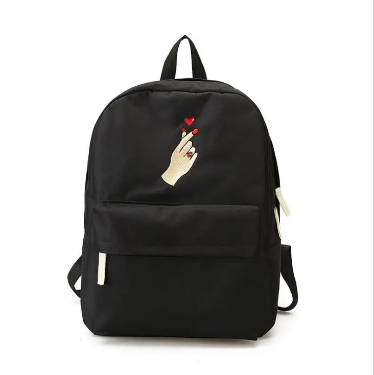 Gesture rose embroidery backpack